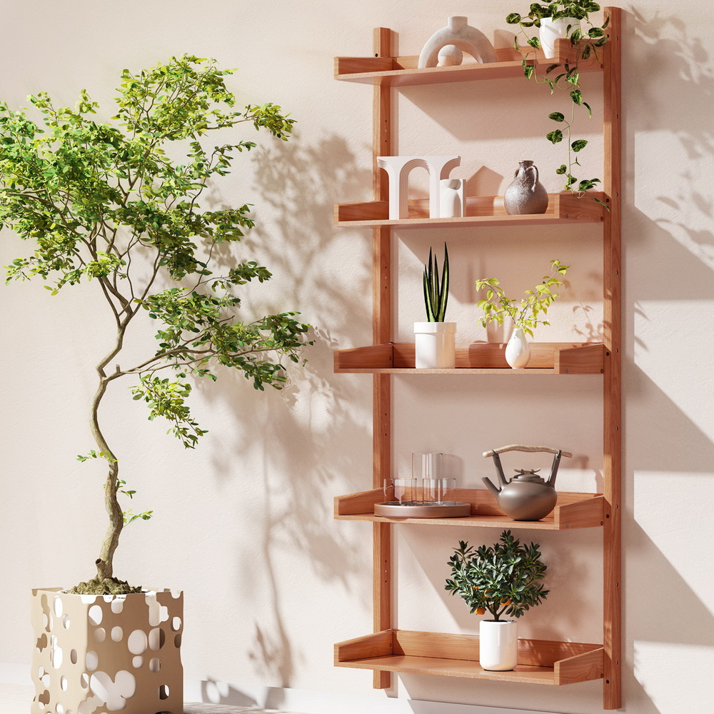 Artiss Capiz Oak Floating Bookshelf – Nice N Cheap Variety Store Capiz Oak Bookshelf