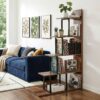 Artiss 5 Tiers Bookshelf Ladder Corner Shelf Bookcase Walnut Product Image Nice N Cheap Variety Store