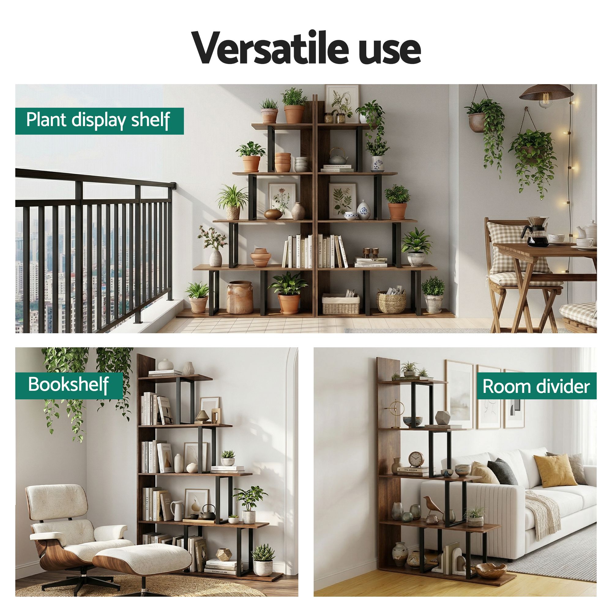 Artiss 5 Tiers Bookshelf Ladder Corner Shelf Bookcase Walnut – Nice N Cheap Variety Store Artiss 5 Tiers Bookshelf Ladder Corner Shelf Bookcase Walnut - Image 8