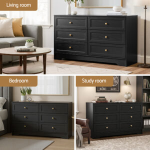Artiss Leif Black 6-Drawer Tallboy Cabinet – Nice N Cheap Variety Store Artiss Black Tallboy