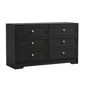 Artiss Leif Black 6-Drawer Tallboy Cabinet – Nice N Cheap Variety Store Artiss Black Tallboy