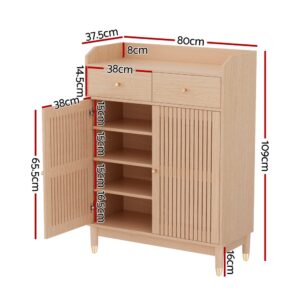 Artiss Shoe Rack Cabinet 4-Tier 16 Pairs Pine – Nice N Cheap Variety Store Artiss Shoe Rack Cabinet 4-Tier 16 Pairs Pine - Image 4