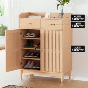 Artiss Shoe Rack Cabinet 4-Tier 16 Pairs Pine – Nice N Cheap Variety Store Artiss Shoe Rack Cabinet 4-Tier 16 Pairs Pine - Image 7