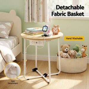 Artiss Round Coffee Table Side End Table Charging Station Storage Basket – Nice N Cheap Variety Store Artiss Round Coffee Table Side End Table Charging Station Storage Basket - Image 7