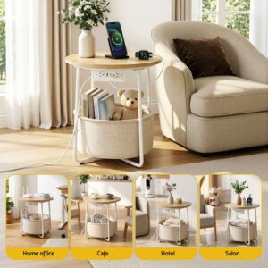 Artiss Round Coffee Table Side End Table Charging Station Storage Basket – Nice N Cheap Variety Store Artiss Round Coffee Table Side End Table Charging Station Storage Basket - Image 9