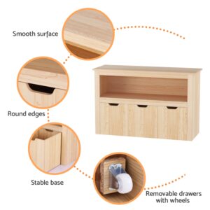 Keezi Kids Bookshelf 3 Drawers Storage Children Bookcase Toy Organiser Display Wooden - Image 7