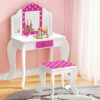 Keezi Kids Dressing Table Vanity Makeup Chair Set Wooden 3 Mirror Drawer Pink Product Image Nice N Cheap Variety Store