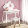 Keezi Kids Dressing Table Chair Set Vanity Makeup Wooden Leg Mirror Drawer Product Image Nice N Cheap Variety Store
