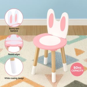 1 Set Of Keezi Kids Dressing Table Wooden Bunny Pink - Image 8