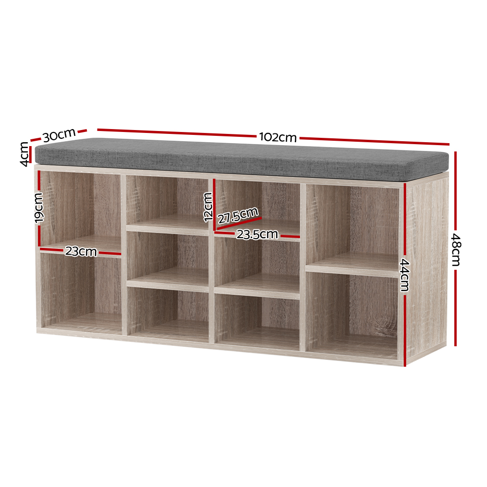 Artiss Shoe Rack Bench | Fabric Seat &Amp; Pine Finish – Nice N Cheap Variety Store Shoe Rack Bench