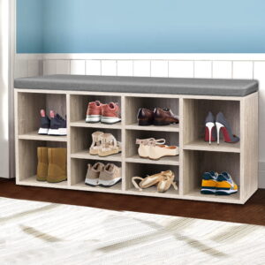 Artiss Shoe Rack Bench | Fabric Seat &Amp; Pine Finish – Nice N Cheap Variety Store Shoe Rack Bench