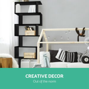 Artiss Riva 6-Tier Bookshelf - Black S-Shape – Nice N Cheap Variety Store 6-Tier Bookshelf