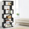 Artiss Riva 6-Tier Bookshelf - Black S-Shape – Nice N Cheap Variety Store 6-Tier Bookshelf