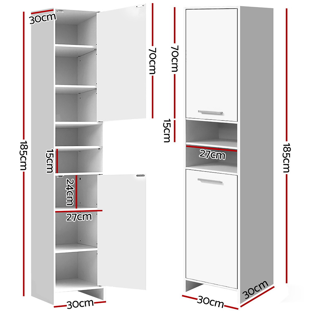 Bathroom Storage Cabinet 185Cm White By Artiss – Nice N Cheap Variety Store Bathroom Storage Cabinet