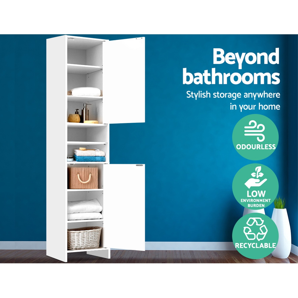 Bathroom Storage Cabinet 185Cm White By Artiss – Nice N Cheap Variety Store Bathroom Storage Cabinet