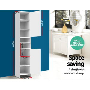 Bathroom Storage Cabinet 185Cm White By Artiss – Nice N Cheap Variety Store Bathroom Storage Cabinet