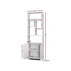 Artiss Gina White Bookshelf With Cabinet – Nice N Cheap Variety Store White Bookshelf With Cabinet