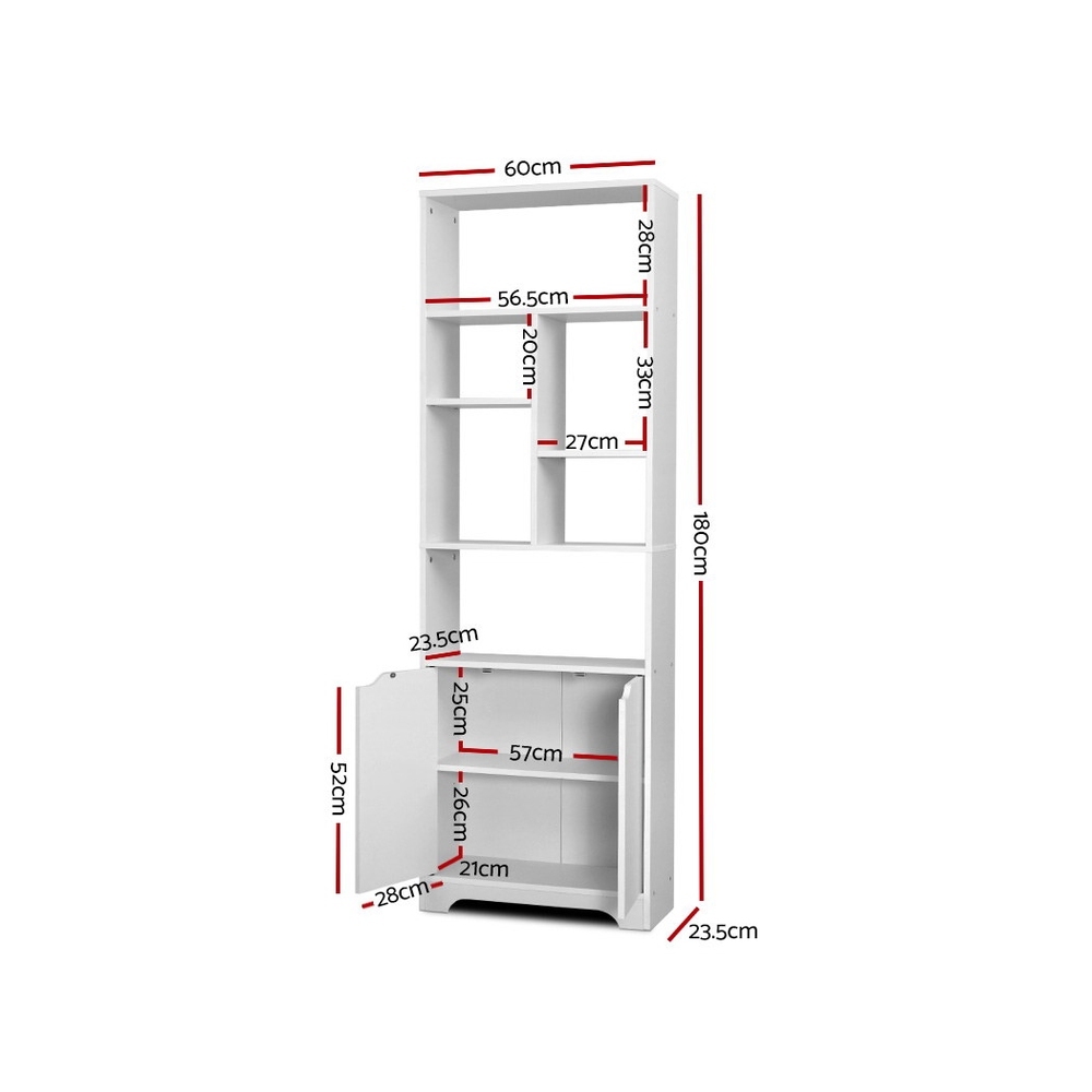 Artiss Gina White Bookshelf With Cabinet – Nice N Cheap Variety Store White Bookshelf With Cabinet