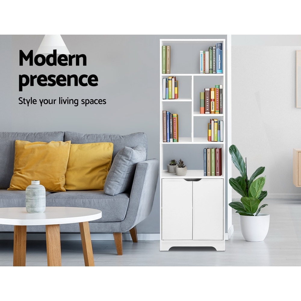 Artiss Gina White Bookshelf With Cabinet – Nice N Cheap Variety Store White Bookshelf With Cabinet
