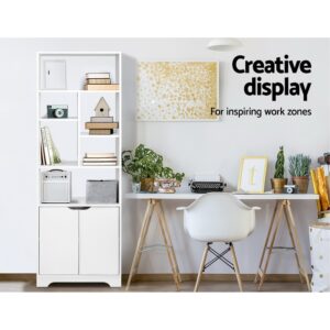 Artiss Gina White Bookshelf With Cabinet – Nice N Cheap Variety Store White Bookshelf With Cabinet