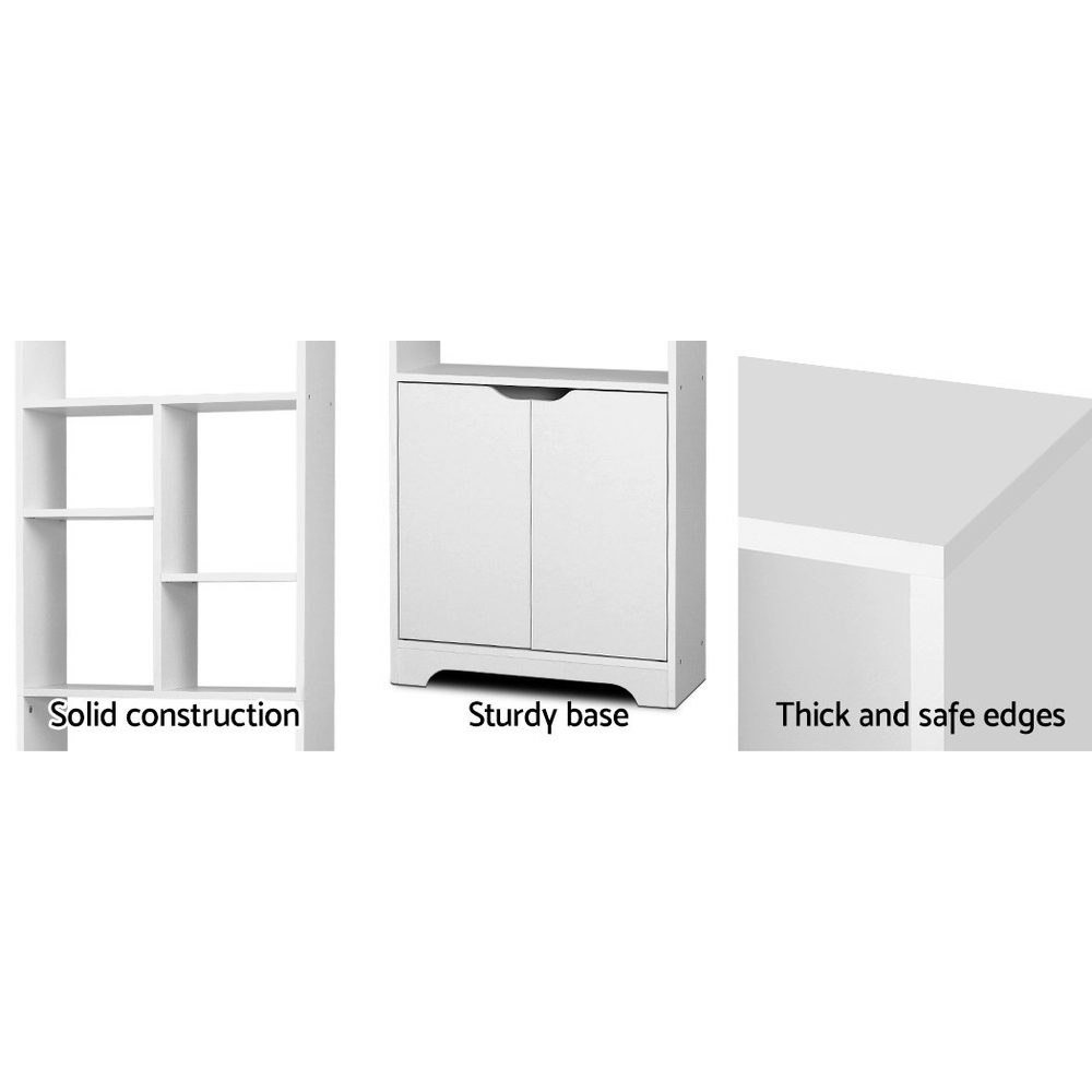 Artiss Gina White Bookshelf With Cabinet – Nice N Cheap Variety Store White Bookshelf With Cabinet