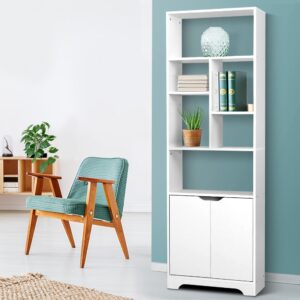 White Bookshelf with Cabinet