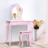 Keezi Kids Dressing Table Stool Set Vanity Mirror Princess Children Makeup Pink Product Image Nice N Cheap Variety Store