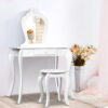Keezi Kids Dressing Table Stool Set Vanity Mirror Princess Children Makeup White Product Image Nice N Cheap Variety Store