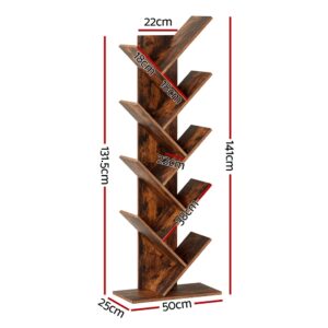 Artiss Tree Bookshelf 9 Tiers | Walnut Finish – Nice N Cheap Variety Store Tree Bookshelf