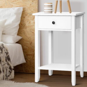 White Bedside Table