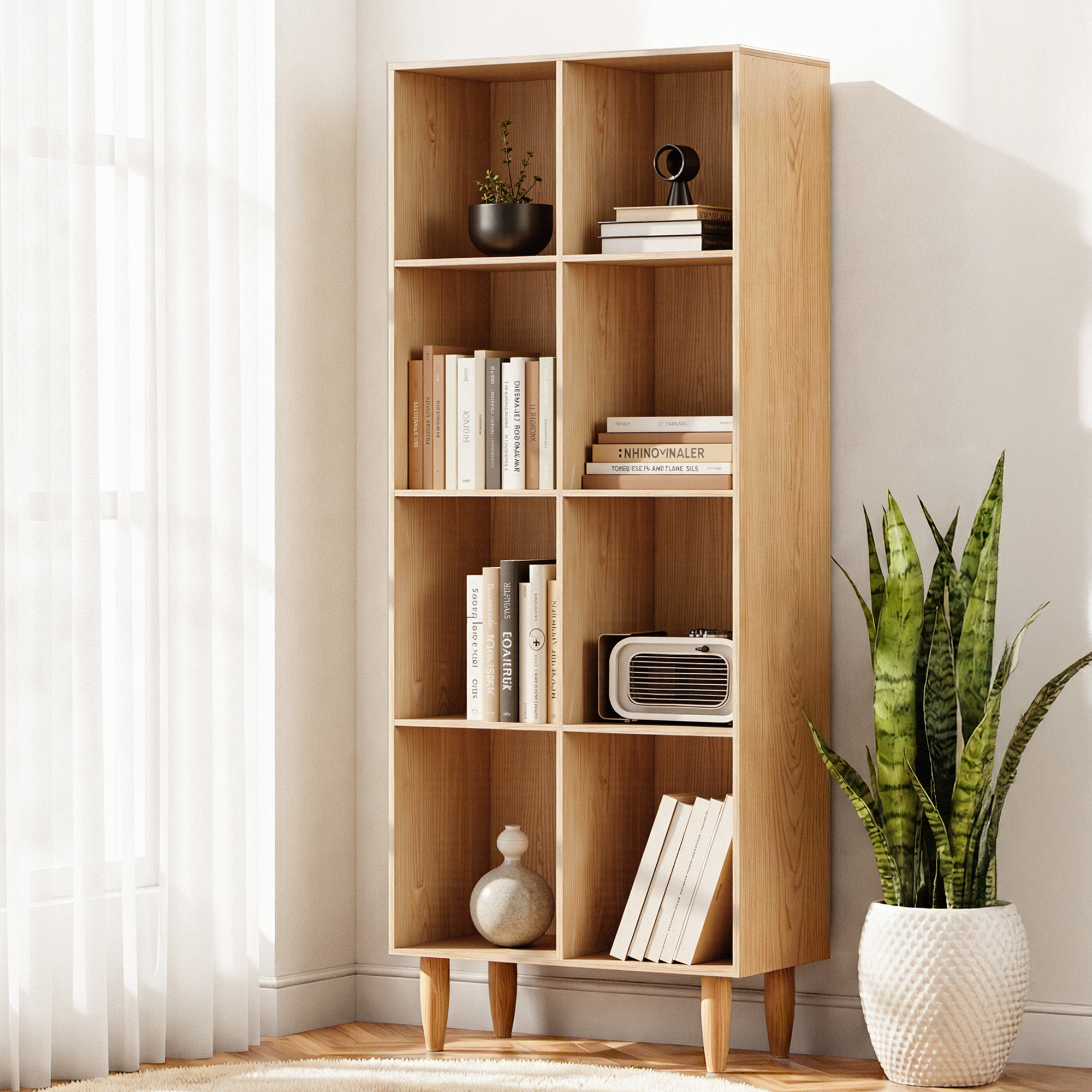 Artiss 4-Tier Pine Bookshelf | Leor Bookcase – Nice N Cheap Variety Store Pine Bookshelf