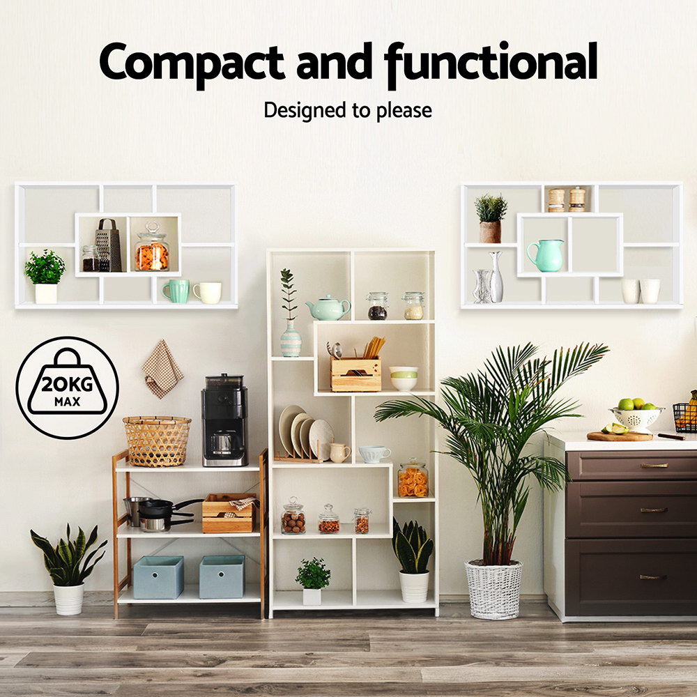 Artiss Floating Wall Shelves Bookshelf White – Nice N Cheap Variety Store Floating Wall Shelves
