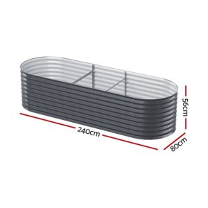 Green Fingers Garden Bed 240X80X56Cm Oval Planter Box - Image 2