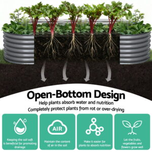 Green Fingers Garden Bed 240X80X56Cm Oval Planter Box - Image 5