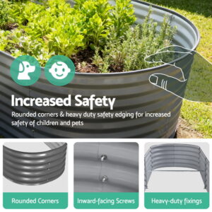 Green Fingers Garden Bed 240X80X56Cm Oval Planter Box - Image 6