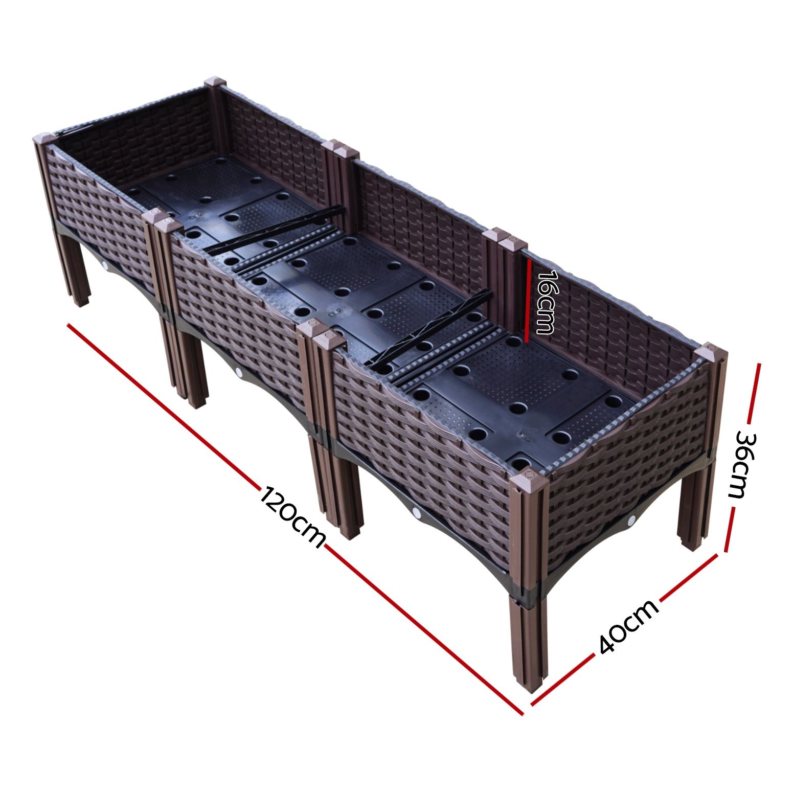 Green Fingers Garden Bed 120X40X36Cm Pp Planter Box Raised Container Growing Herb – Nice N Cheap Variety Store Green Fingers Garden Bed 120X40X36Cm Pp Planter Box Raised Container Growing Herb - Image 2