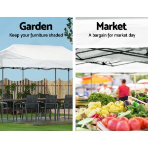 Instahut Gazebo Pop Up Marquee 3X6 Folding Tent Wedding 500D Oxford Fabric White - Image 4