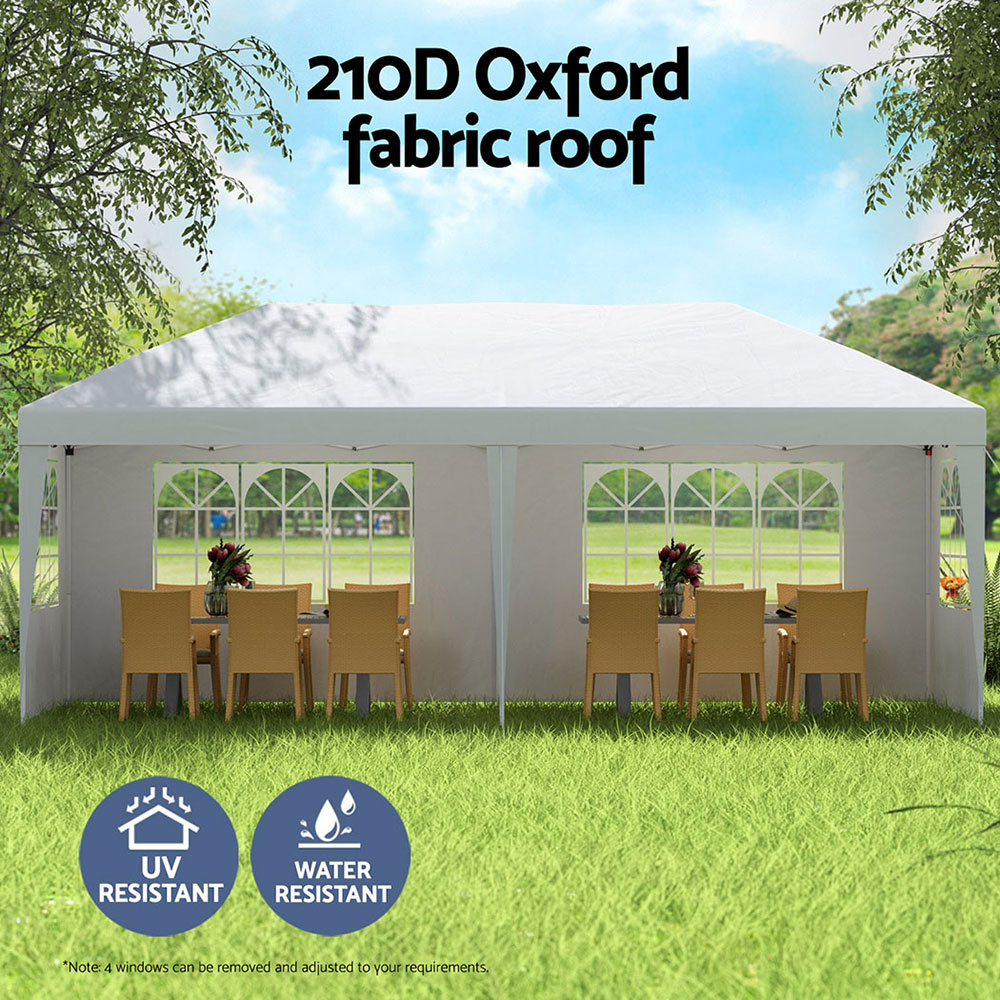 Instahut Gazebo Pop Up Marquee 3X6M Wedding Party Outdoor Camping Tent Canopy Side Wall White – Nice N Cheap Variety Store Instahut Gazebo Pop Up Marquee 3X6M Wedding Party Outdoor Camping Tent Canopy Side Wall White - Image 4