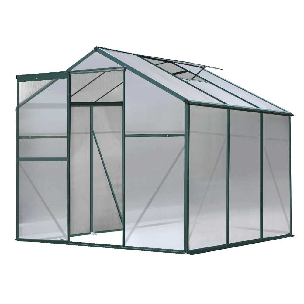 Green Fingers Greenhouse 1.9X1.9X1.83M Aluminium Polycarbonate Green House Garden Shed – Nice N Cheap Variety Store Green Fingers Greenhouse 1.9X1.9X1.83M Aluminium Polycarbonate Green House Garden Shed
