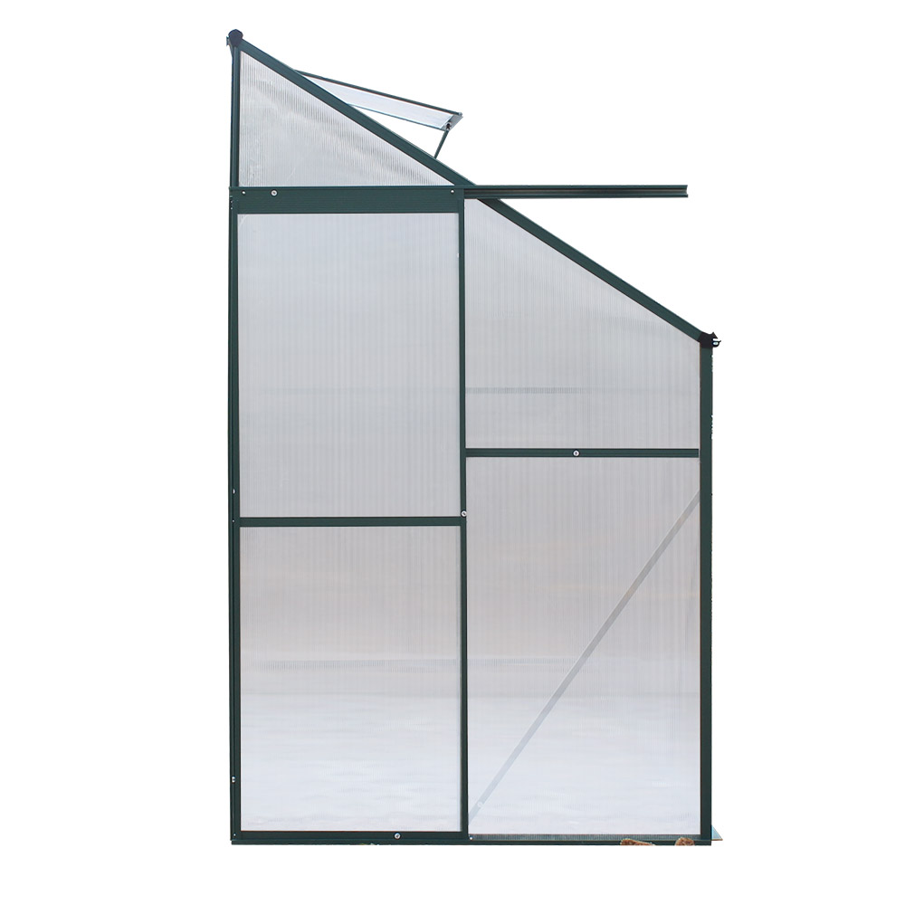 Green Fingers Greenhouse 2.52X1.27X2.13M Lean-To Aluminium Polycarbonate Green House Garden Shed – Nice N Cheap Variety Store Green Fingers Greenhouse 2.52X1.27X2.13M Lean-To Aluminium Polycarbonate Green House Garden Shed - Image 3
