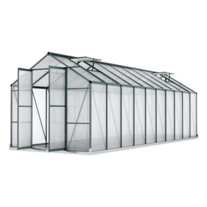 Green Fingers Greenhouse 6.3x2.44x2.1M Aluminium Polycarbonate Green House Garden Shed