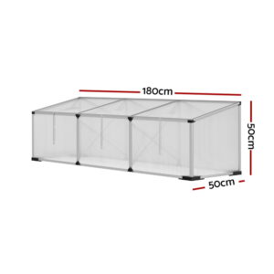 Green Fingers Greenhouse 180X50X50Cm Cold Frame Plant Grow Aluminium Polycarbonate Green House – Nice N Cheap Variety Store Green Fingers Greenhouse 180X50X50Cm Cold Frame Plant Grow Aluminium Polycarbonate Green House - Image 2