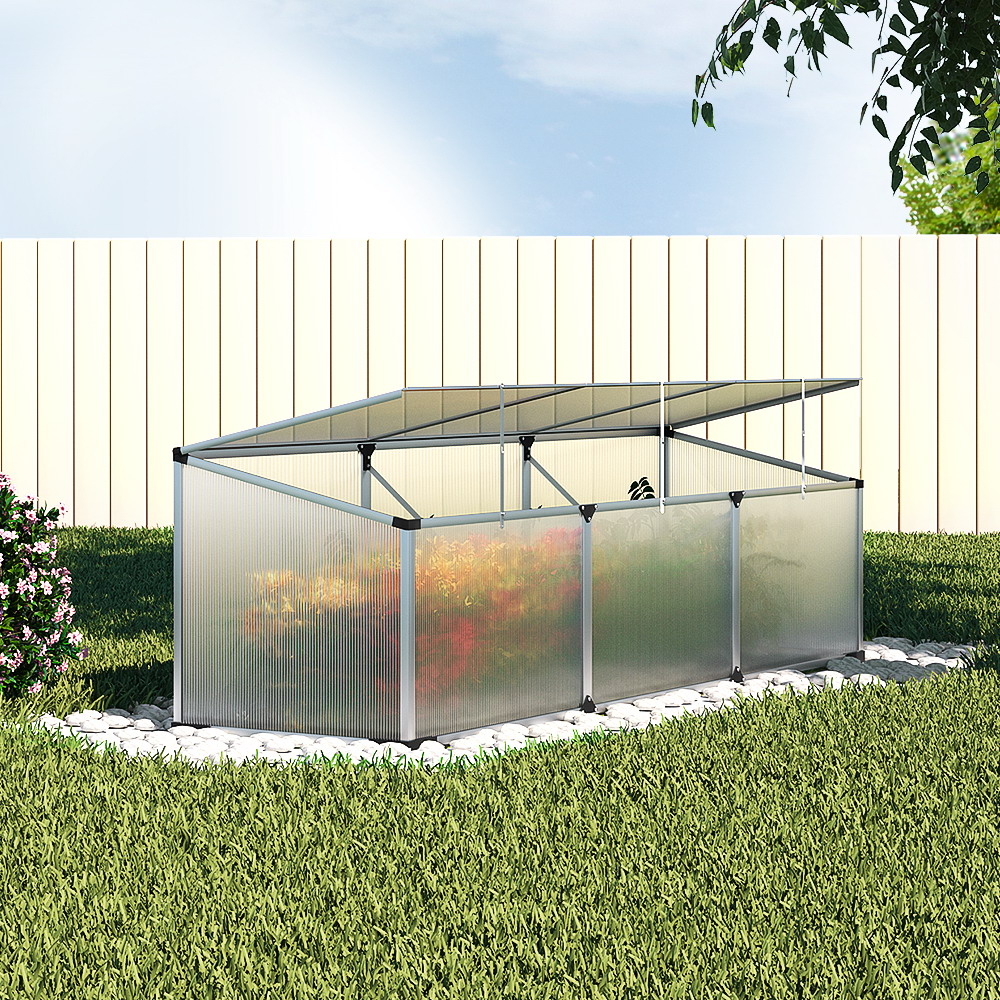 Green Fingers Greenhouse 180X50X50Cm Cold Frame Plant Grow Aluminium Polycarbonate Green House – Nice N Cheap Variety Store Green Fingers Greenhouse 180X50X50Cm Cold Frame Plant Grow Aluminium Polycarbonate Green House - Image 8
