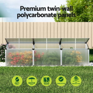 Green Fingers Greenhouse 180X50X50Cm Cold Frame Plant Grow Aluminium Polycarbonate Green House – Nice N Cheap Variety Store Green Fingers Greenhouse 180X50X50Cm Cold Frame Plant Grow Aluminium Polycarbonate Green House - Image 5