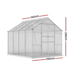 Green Fingers Greenhouse 2.42X2.5X2.26M Aluminium Double Doors Green House Garden Shed - Image 2