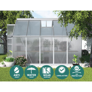 Green Fingers Greenhouse 3X2.5X2.26M Double Doors Aluminium Green House Garden Shed – Nice N Cheap Variety Store Green Fingers Greenhouse 3X2.5X2.26M Double Doors Aluminium Green House Garden Shed - Image 5