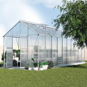 Green Fingers Greenhouse 6.03X2.44X2.68M Double Doors Aluminium Green House Garden Shed - Image 8