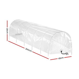 Green Fingers Mini Greenhouse 300X45X30Cm Tunnel Clear Pvc Steel Frame Portable – Nice N Cheap Variety Store Green Fingers Mini Greenhouse 300X45X30Cm Tunnel Clear Pvc Steel Frame Portable - Image 2