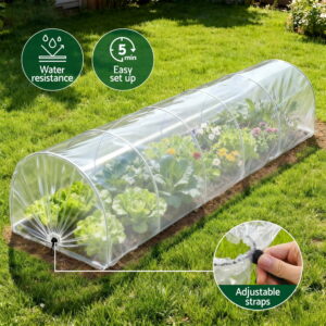 Green Fingers Mini Greenhouse 300X45X30Cm Tunnel Clear Pvc Steel Frame Portable – Nice N Cheap Variety Store Green Fingers Mini Greenhouse 300X45X30Cm Tunnel Clear Pvc Steel Frame Portable - Image 4