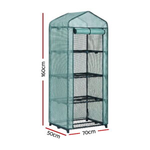 Green Fingers 4-Tier Mini Greenhouse 1.6M Pe Mesh - Image 3